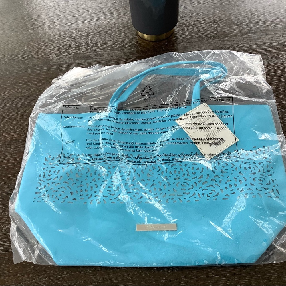 Vince Camuto Blue Cutout Tote Bag